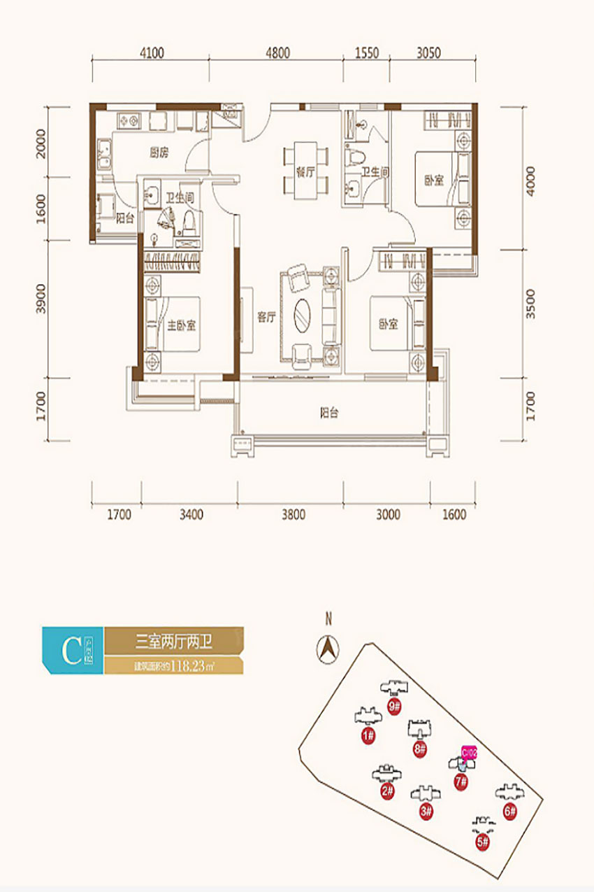 株洲荷塘区景业山湖湾为您提供该项目C-03户型图片鉴赏