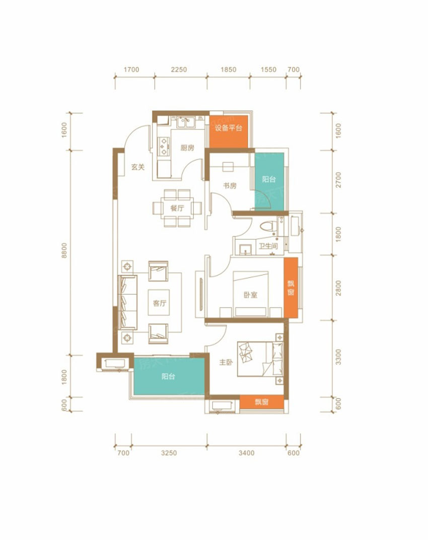 株洲荷塘区景业山湖湾为您提供该项目A-1户型图片鉴赏