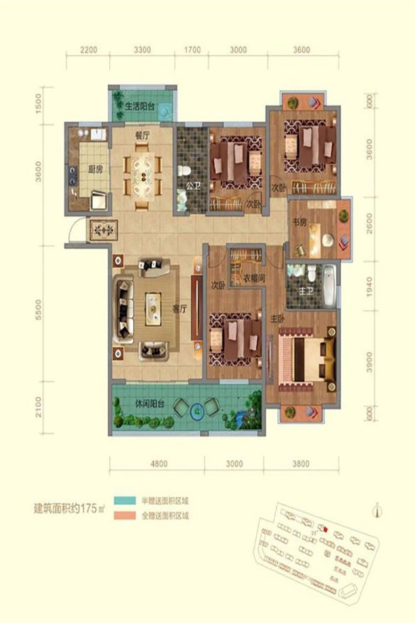株洲石峰区盛世金龙湾为您提供该项目建面约175㎡户型图片鉴赏