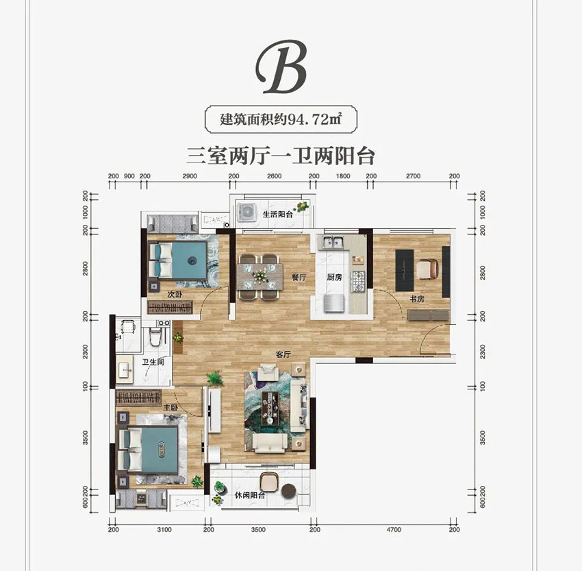 株洲石峰区云龙凤凰谷为您提供该项目B户型图片鉴赏