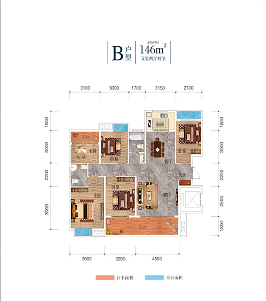 株洲-炎陵县亿都九里晴川为您提供该项目B户型图片鉴赏