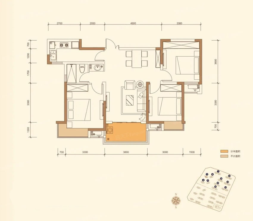 株洲渌口区南洲壹号为您提供该项目C2户型图片鉴赏