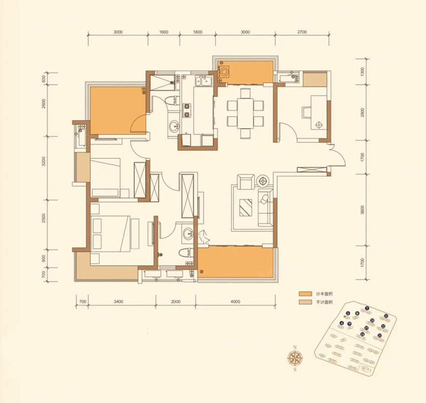 株洲渌口区南洲壹号为您提供该项目A1户型图片鉴赏