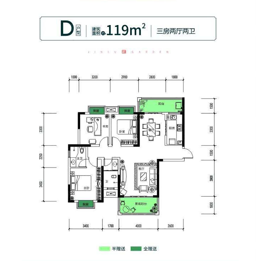 株洲渌口区金路花园高城苑为您提供该项目D户型图片鉴赏
