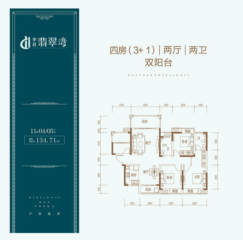 株洲石峰区华晨翡翠湾为您提供该项目11#04/05户型图片鉴赏