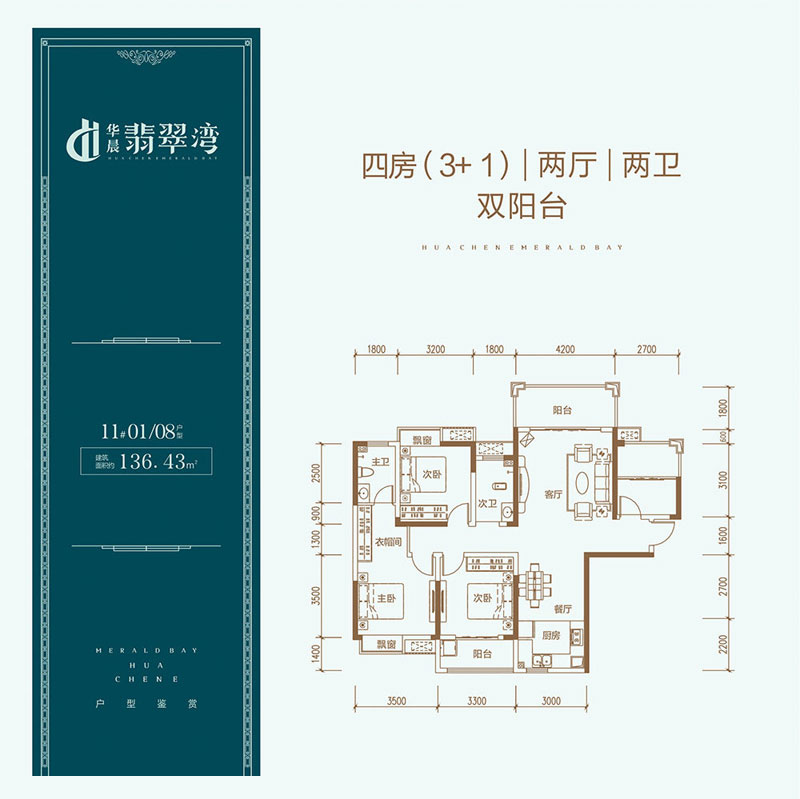 株洲石峰区华晨翡翠湾为您提供该项目11#01/08户型图片鉴赏