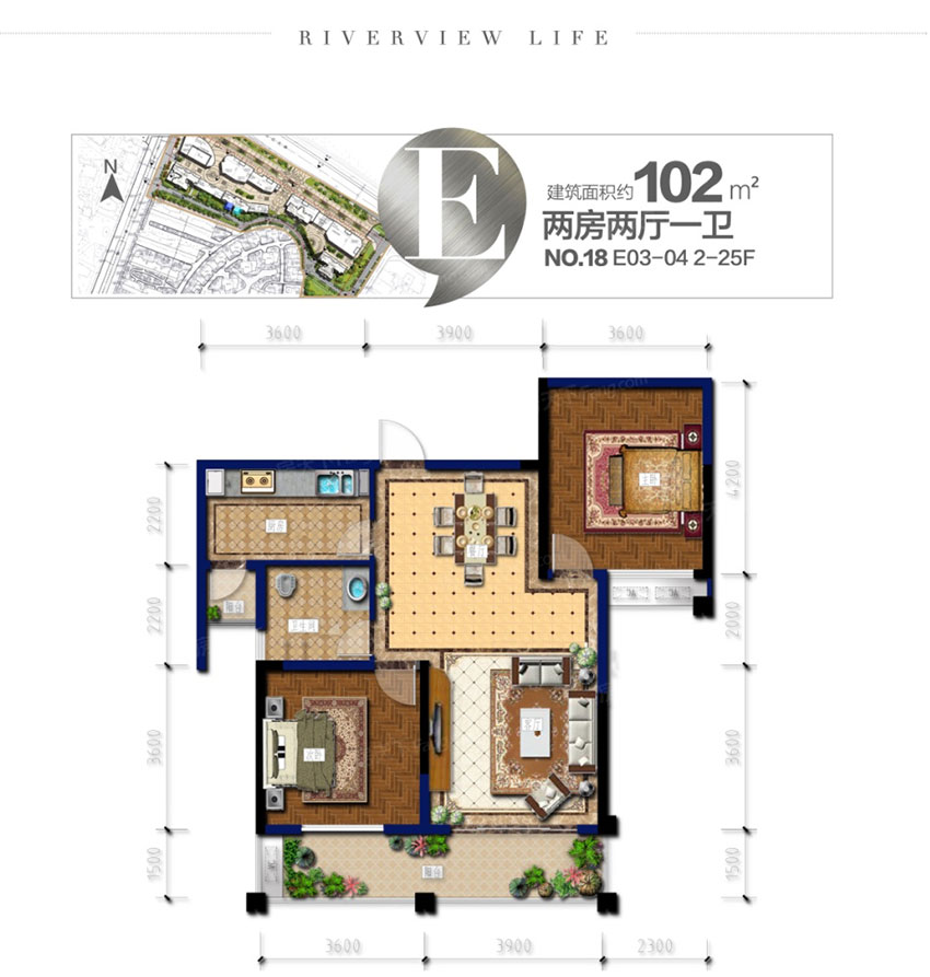 株洲天元区明珠壹号为您提供该项目E户型图片鉴赏