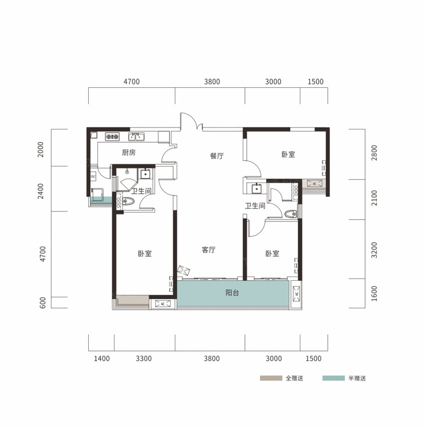 株洲天元区天元汇为您提供B2户型图片详情鉴赏