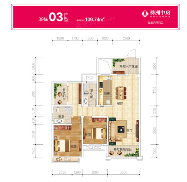 株洲天元区明珠壹号为您提供39#03户型图片详情鉴赏