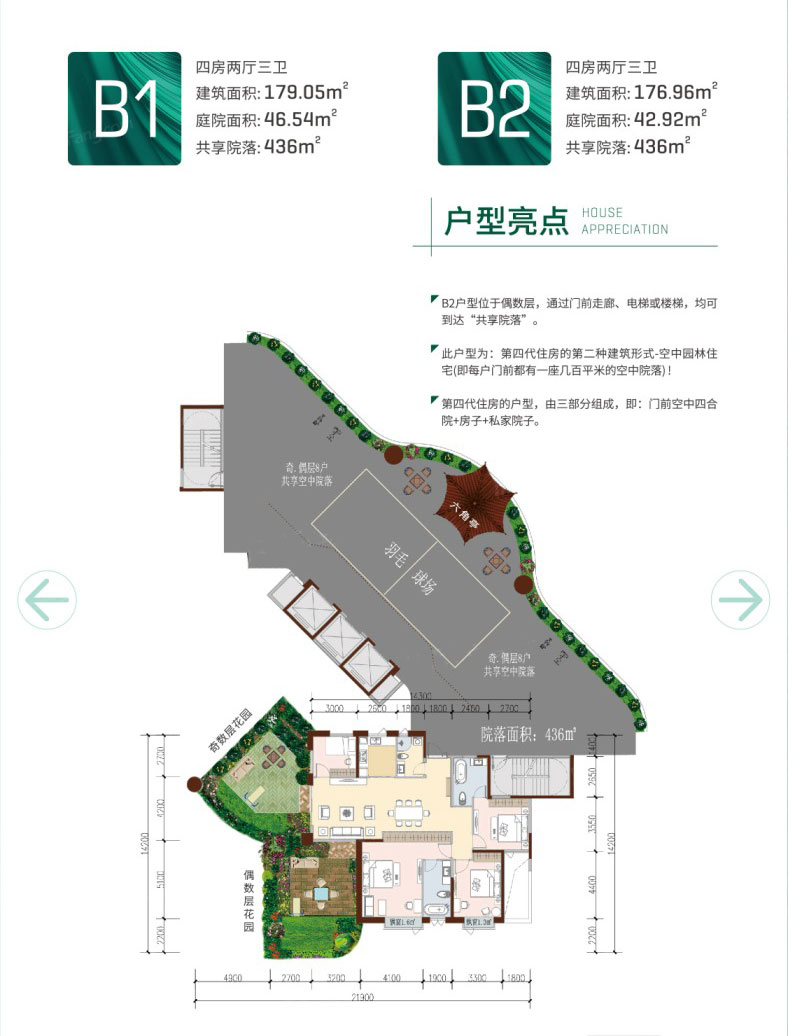 株洲天元区第四代住房未来社区为您提供该项目1栋B1/B2户型图片鉴赏
