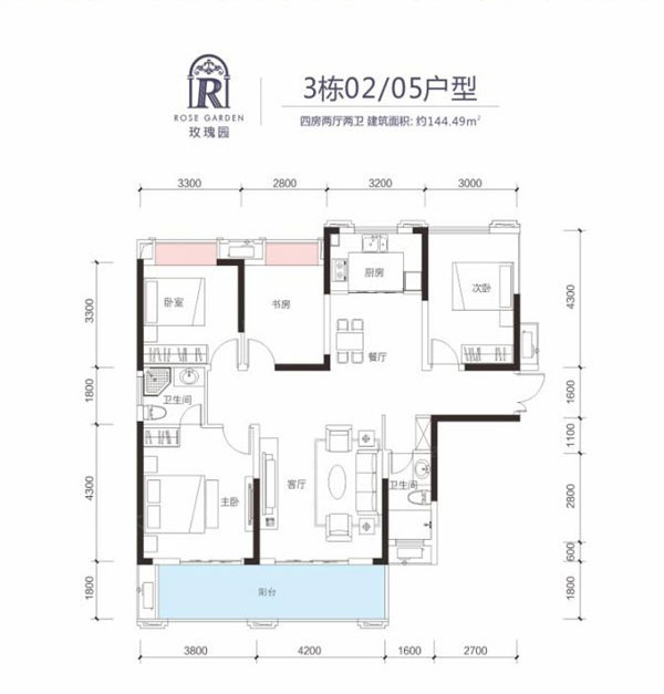 株洲天元区玫瑰园为您提供该项目3#02/05户型图片鉴赏