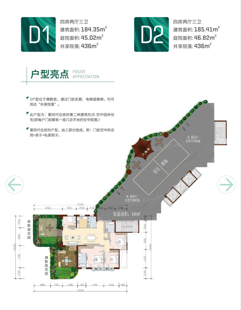 株洲天元区第四代住房未来社区为您提供该项目1栋D1/D2户型图片鉴赏