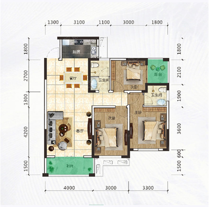 株洲荷塘区水竹佳苑为您提供建面约110㎡户型图片详情鉴赏