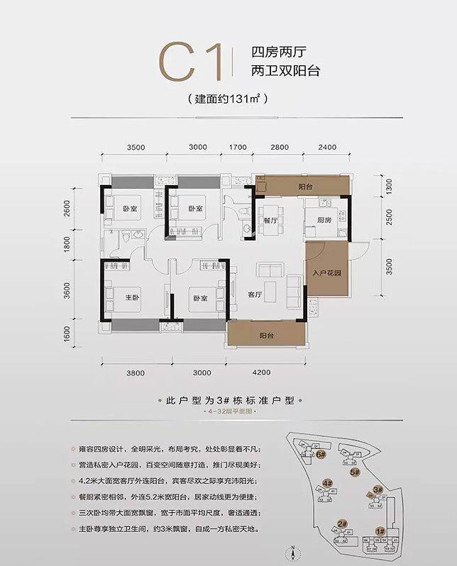 株洲荷塘区建宁檀府为您提供C1户型图片详情鉴赏
