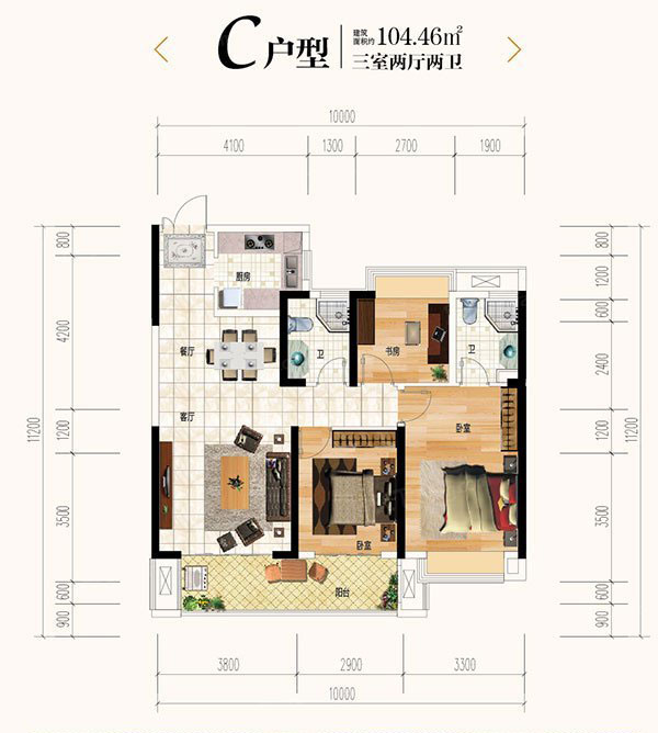 株洲荷塘区缤纷世家4期为您提供C户型图片详情鉴赏
