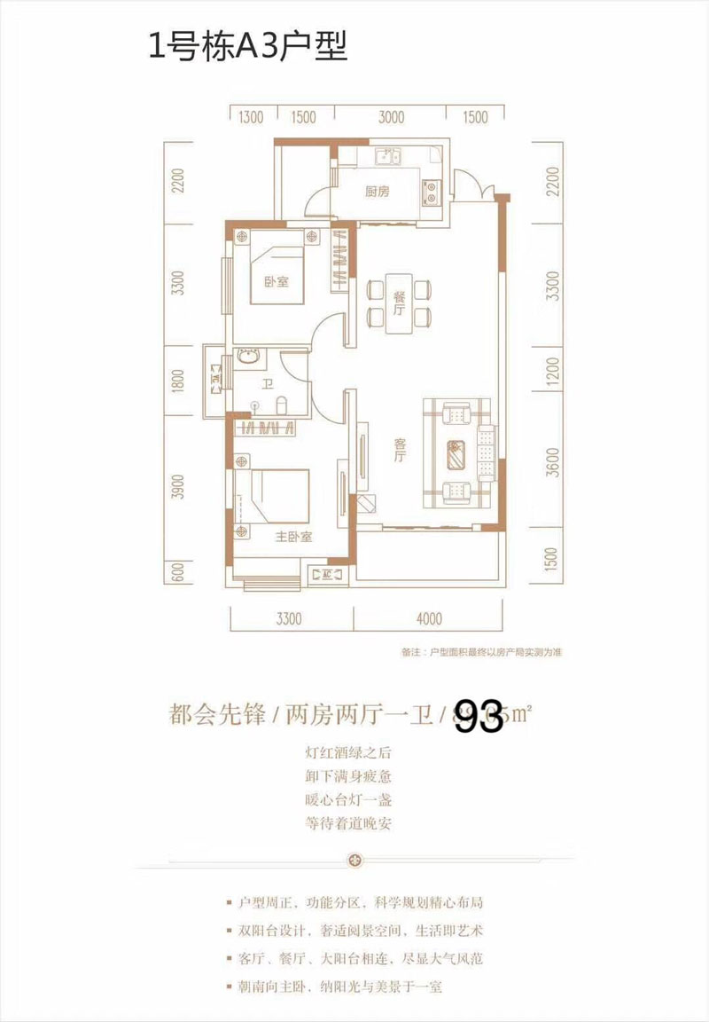 株洲荷塘区又一城为您提供1号栋A3户型图片详情鉴赏