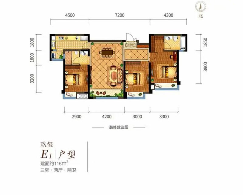 株洲芦淞区锦湘悦为您提供E1户型图片详情鉴赏