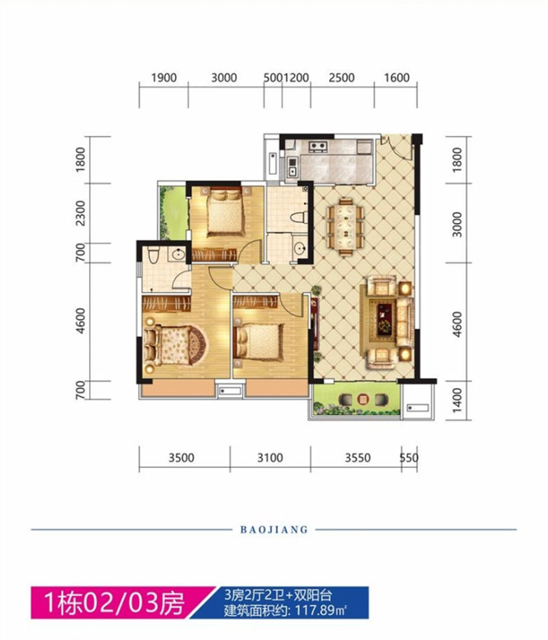 株洲芦淞区宝江南城首座为您提供该项目1#02/03户型图片鉴赏