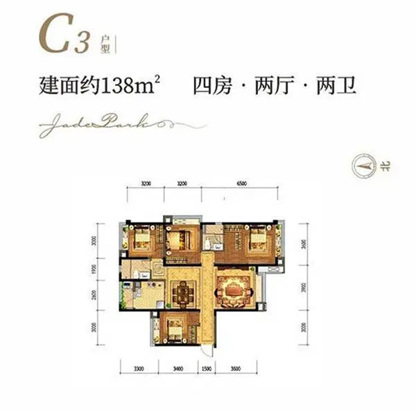 株洲芦淞区北大资源翡翠公园为您提供该项目C3户型图片鉴赏