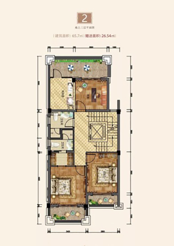 株洲-醴陵市旗滨公园里为您提供该项目开间二层图片鉴赏