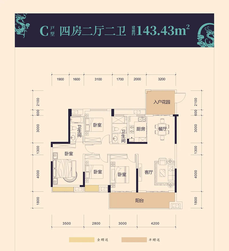 株洲-醴陵市润兴铂悦为您提供该项目C户型图片鉴赏
