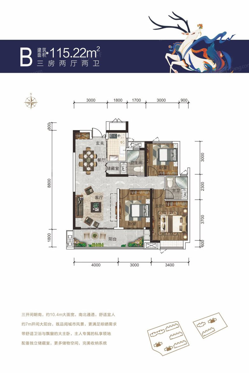 株洲-醴陵市宴南都状元府为您提供B户型图片详情鉴赏