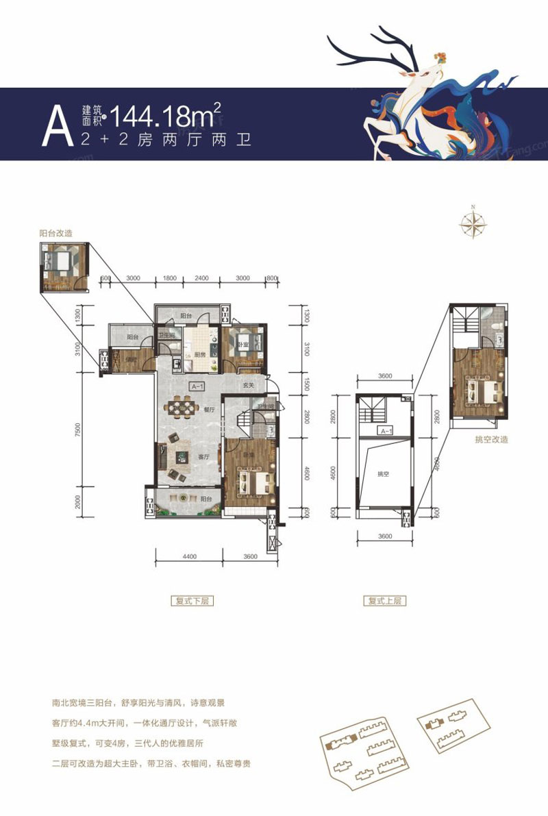 株洲-醴陵市滨湖壹号为您提供A户型图片详情鉴赏