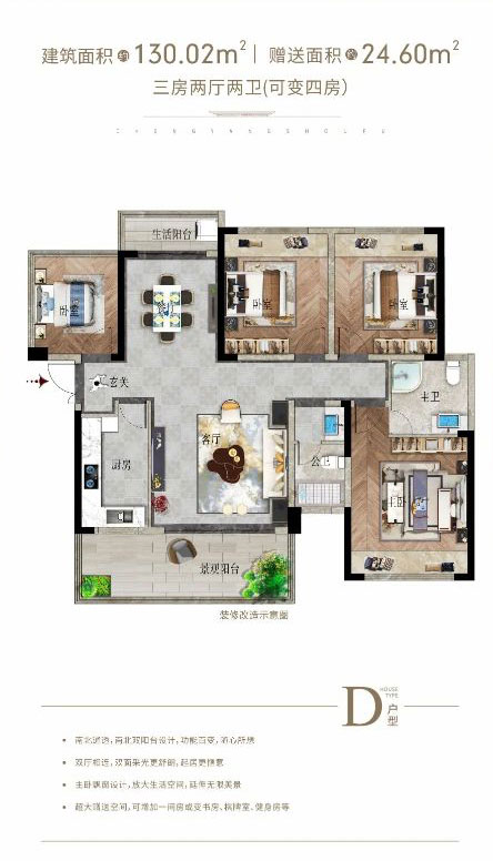 株洲-茶陵县城央首府为您提供该项目D户型图片鉴赏