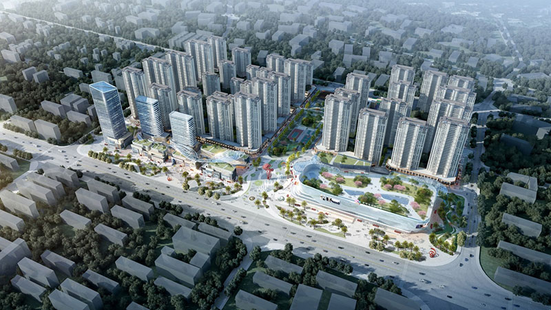 爱琴海中央城项目位于醴陵醴陵大道与梧桐路交汇处（市民中心西南）