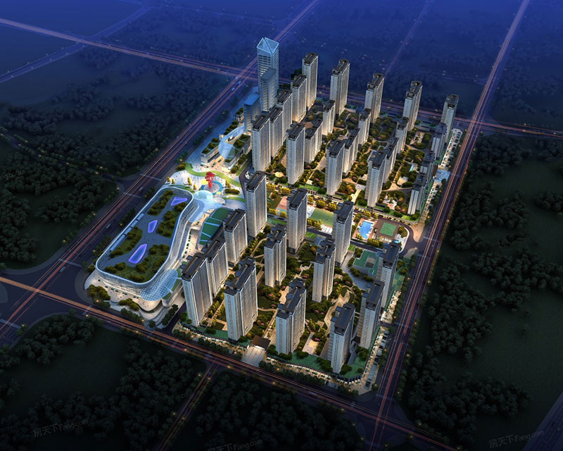 爱琴海中央城项目位于醴陵醴陵大道与梧桐路交汇处（市民中心西南）