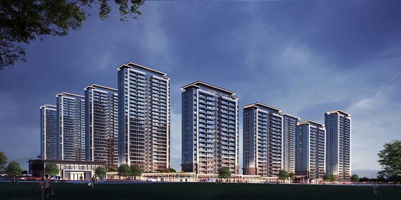 爱琴海中央城项目位于醴陵醴陵大道与梧桐路交汇处（市民中心西南）